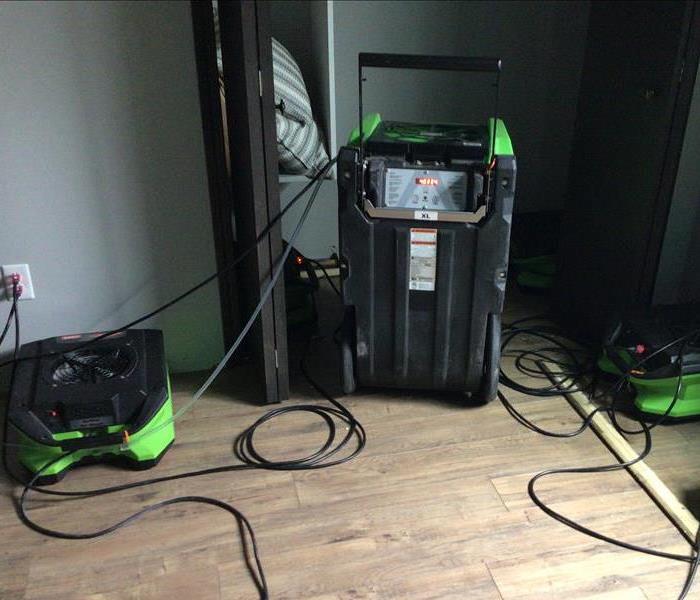 SERVPRO drying equipment in place in a southwest Sioux Falls home