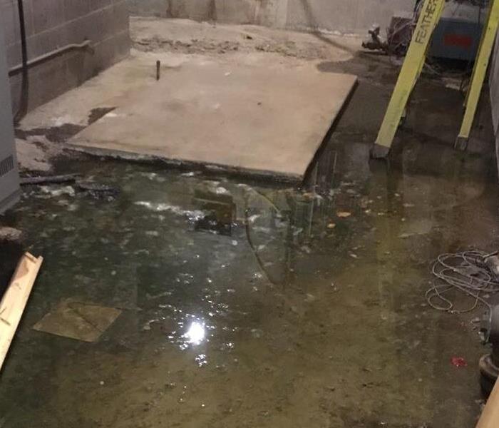 Flooded utility room