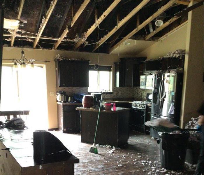 Kitchen badly damaged by fire