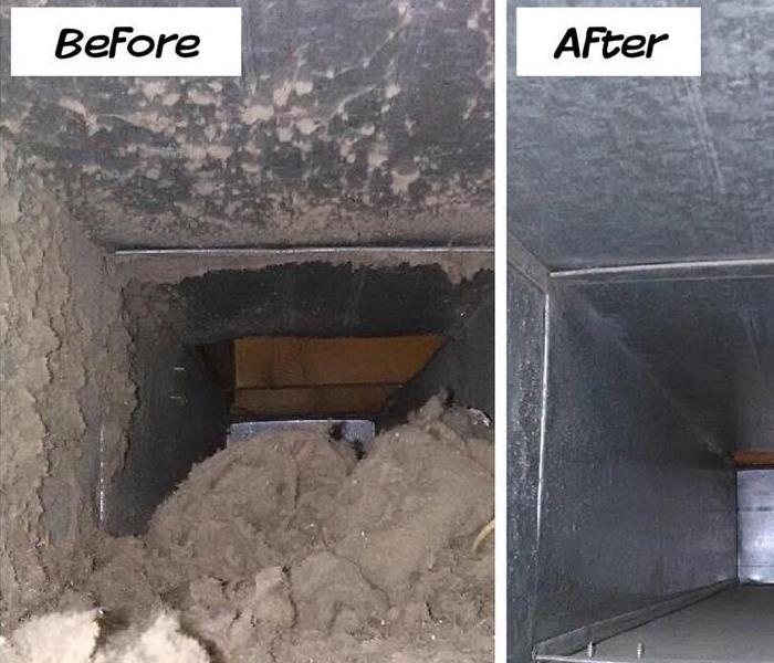 Ducts before and after a cleaning