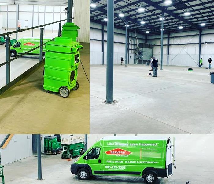 SERVPRO employees cleaning facility